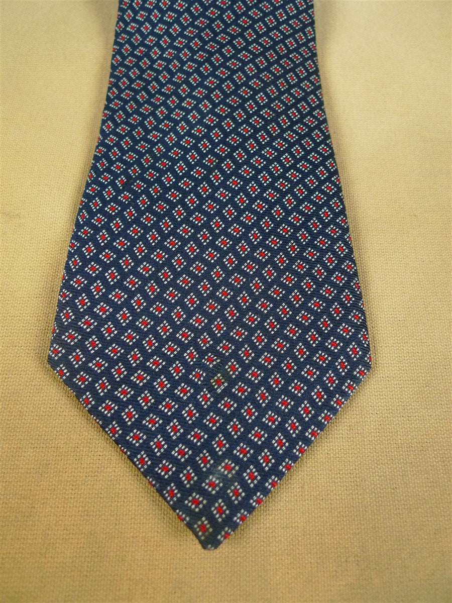26/0952 vintage thomas pink london blue / red pattern silk tie