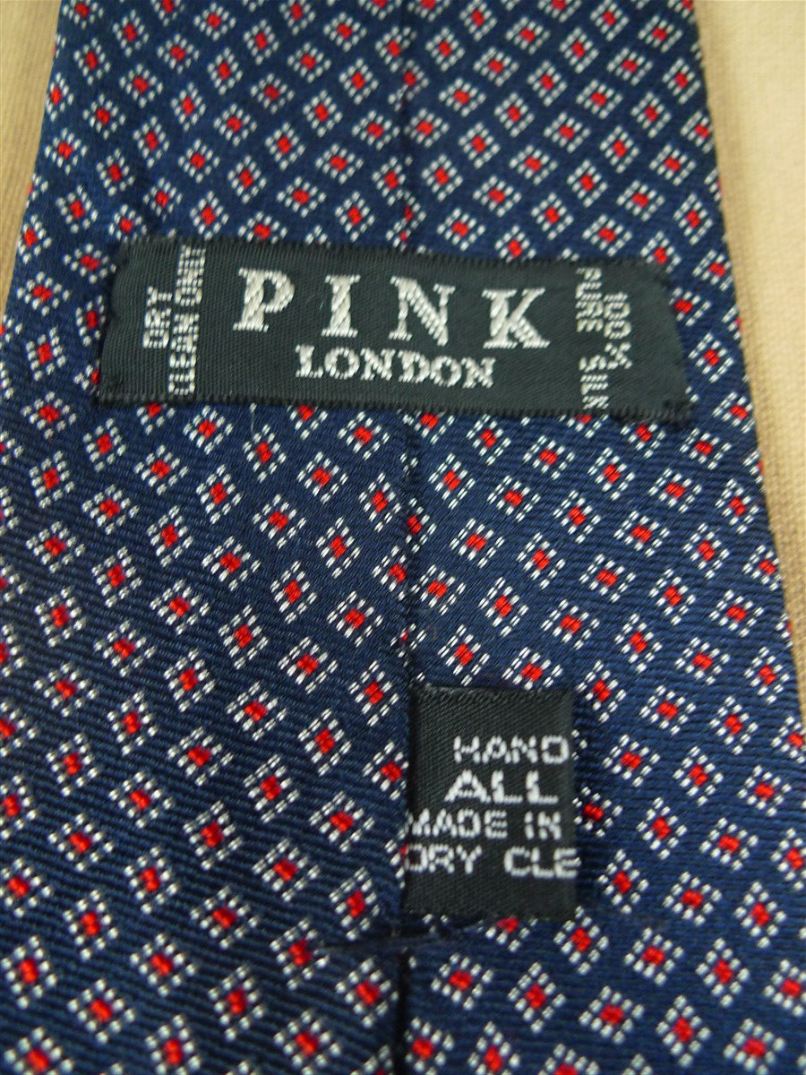 26/0952 vintage thomas pink london blue / red pattern silk tie