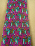 26/0954 vintage thomas pink london elephant pattern silk tie