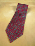 26/0948 immaculate vintage christian dior red / blue pattern silk tie