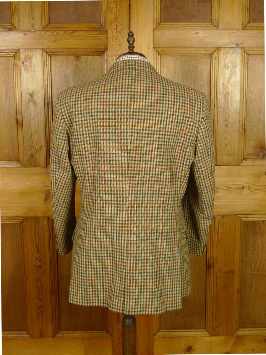 26/0960 immaculate 2001 savile row bespoke extra-heavyweight gun check tweed sports jacket 46 long