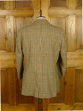 26/0960 immaculate 2001 savile row bespoke extra-heavyweight gun check tweed sports jacket 46 long