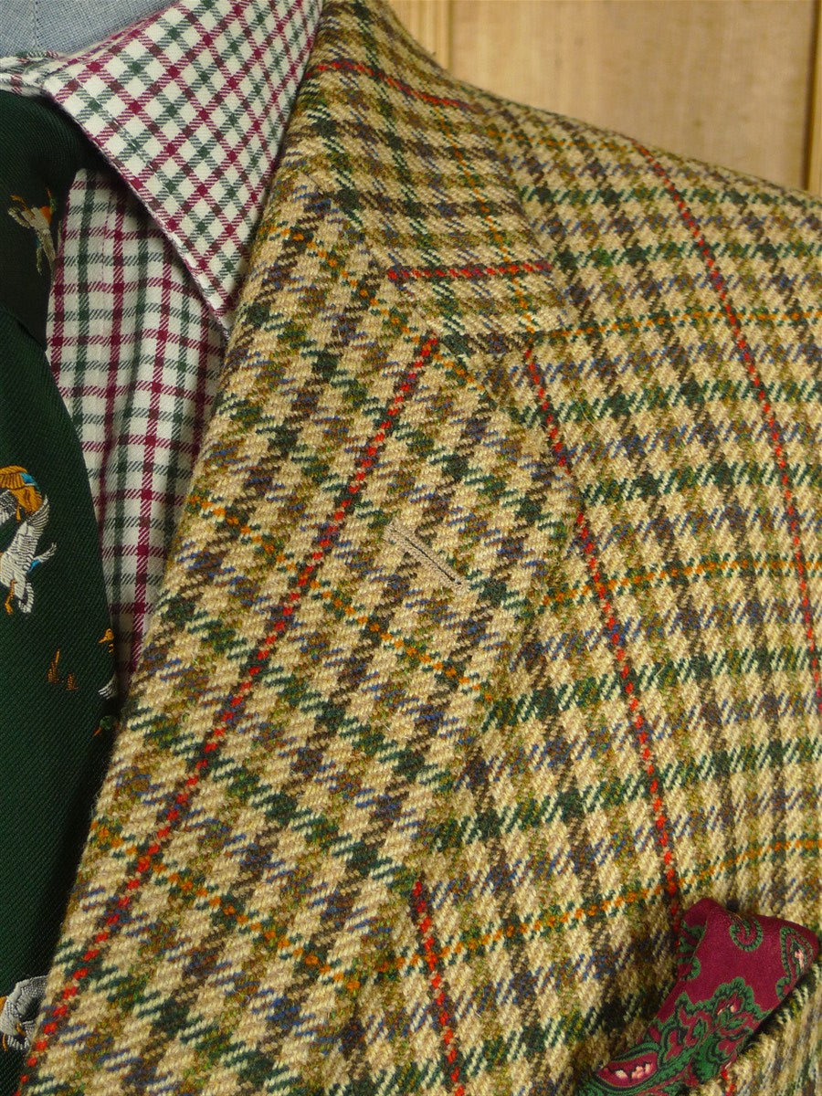 26/0960 immaculate 2001 savile row bespoke extra-heavyweight gun check tweed sports jacket 46 long