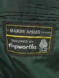 26/0961 wonderful genuine vintage extra-heavyweight dark green houndstooth check harris tweed sports jacket 41 short to regular