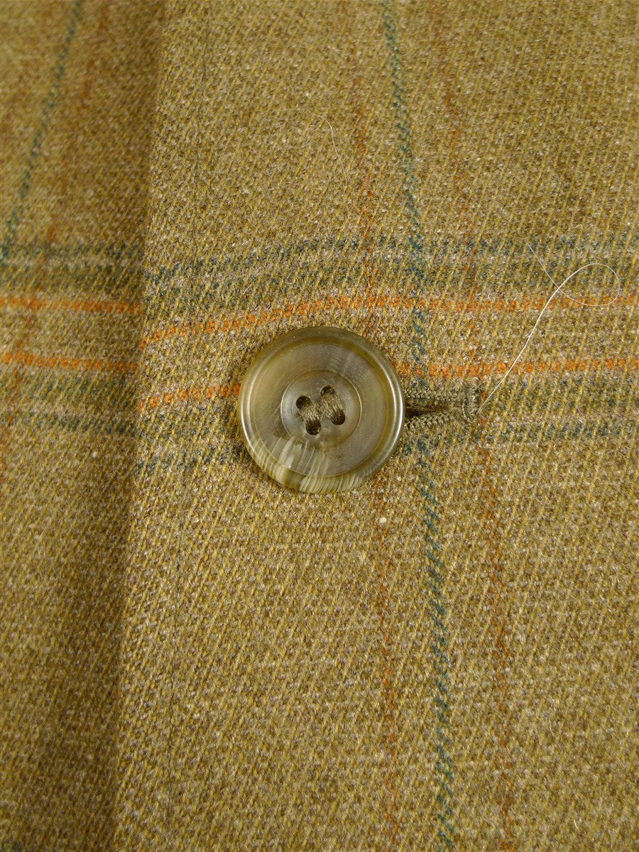 26/0959 exceptional immaculate vintage invertere heavyweight wp check heavyweight twill field coat w/ ghillie collar & back strap 44 regular