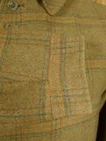 26/0959 exceptional immaculate vintage invertere heavyweight wp check heavyweight twill field coat w/ ghillie collar & back strap 44 regular