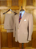 26/0955 vintage 1990 henry poole savile row bespoke beige worsted travel suit 42-43 regular