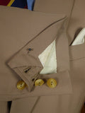 26/0955 vintage 1990 henry poole savile row bespoke beige worsted travel suit 42-43 regular