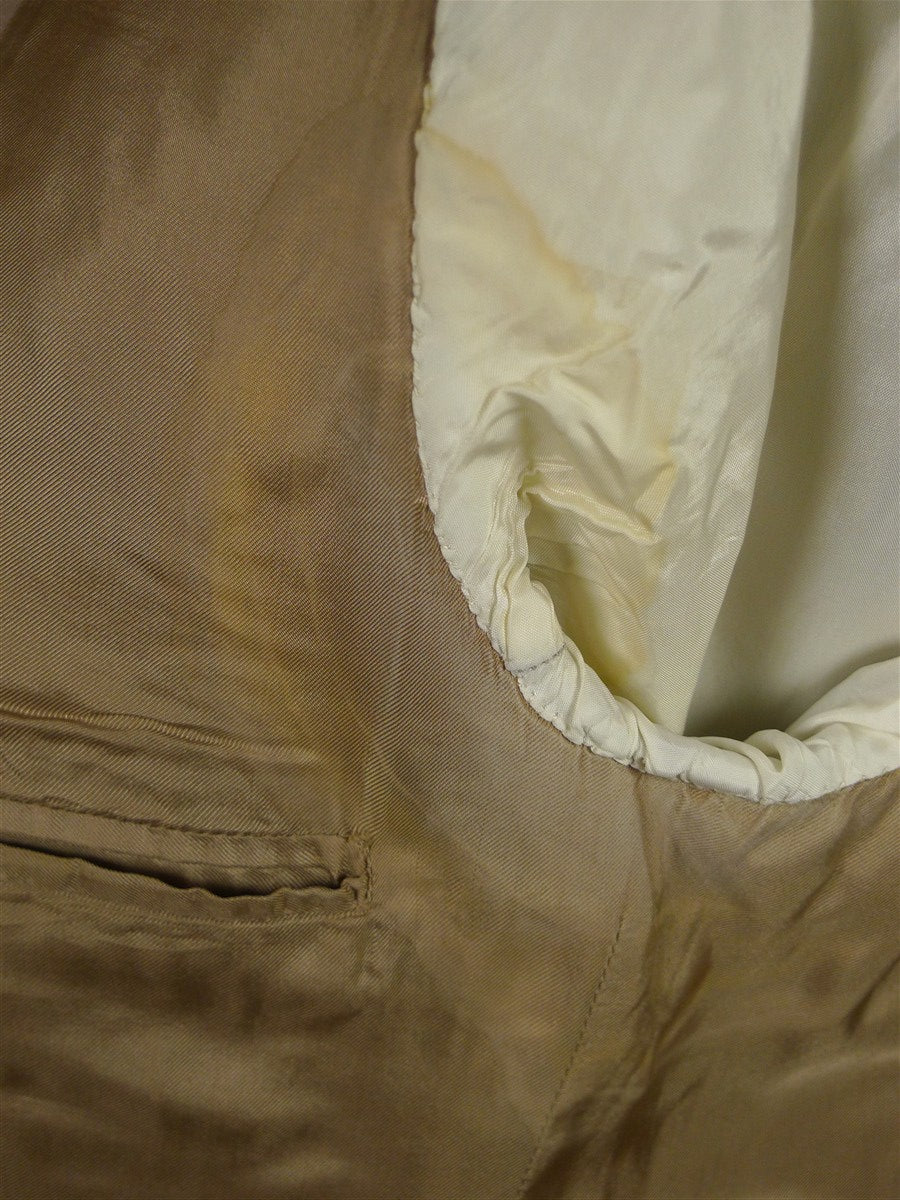 26/0955 vintage 1990 henry poole savile row bespoke beige worsted travel suit 42-43 regular