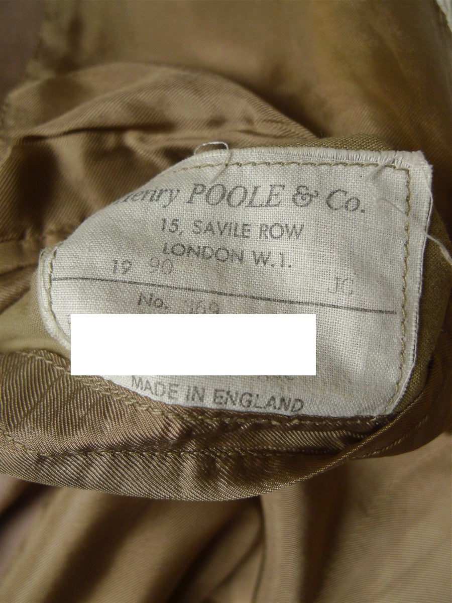 26/0955 vintage 1990 henry poole savile row bespoke beige worsted travel suit 42-43 regular