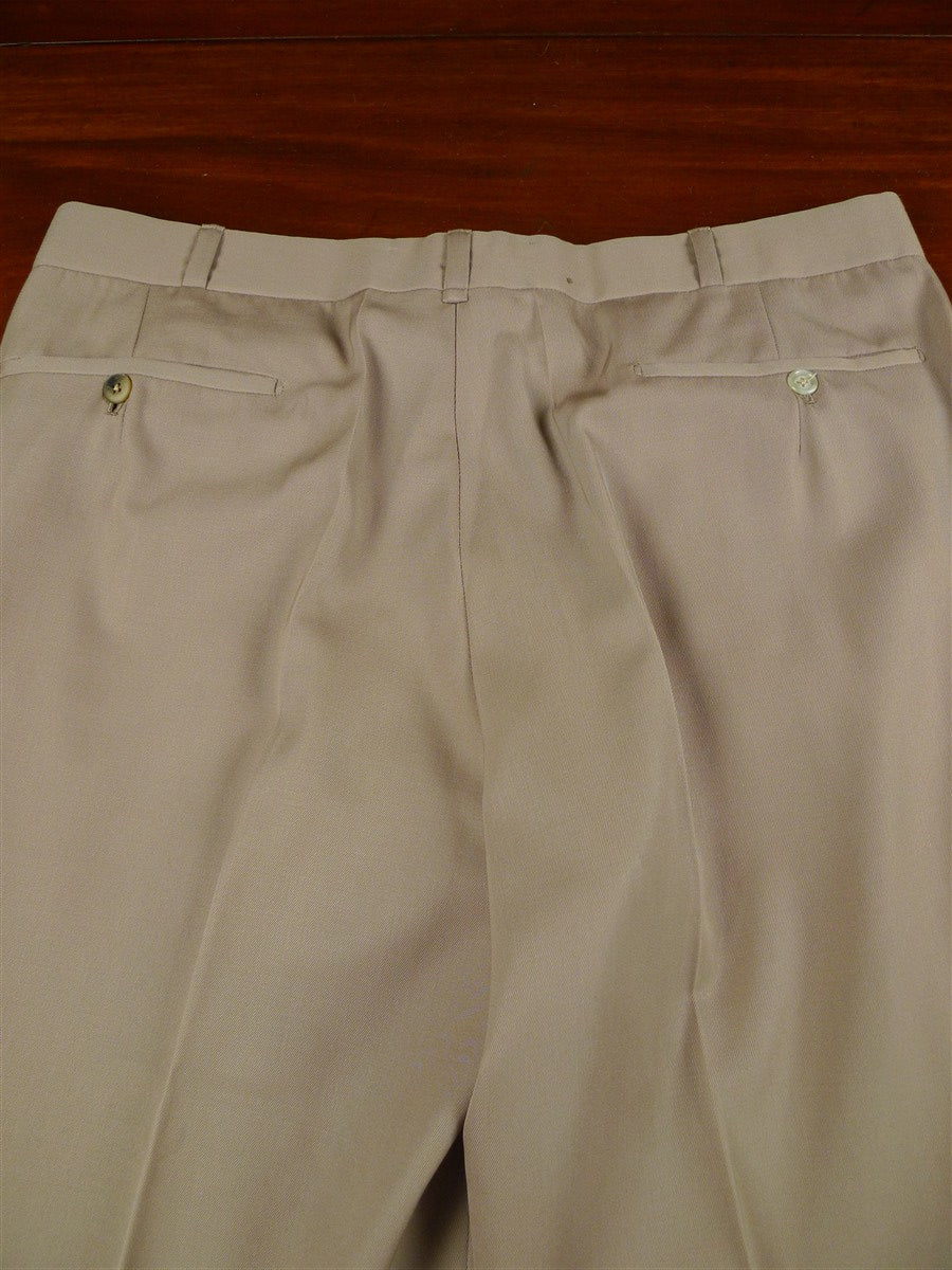 26/0955 vintage 1990 henry poole savile row bespoke beige worsted travel suit 42-43 regular
