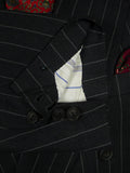 26/0957 vintage 2000 henry poole savile row bespoke grey rope-stripe d/b worsted suit 45 regular