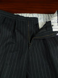 26/0957 vintage 2000 henry poole savile row bespoke grey rope-stripe d/b worsted suit 45 regular
