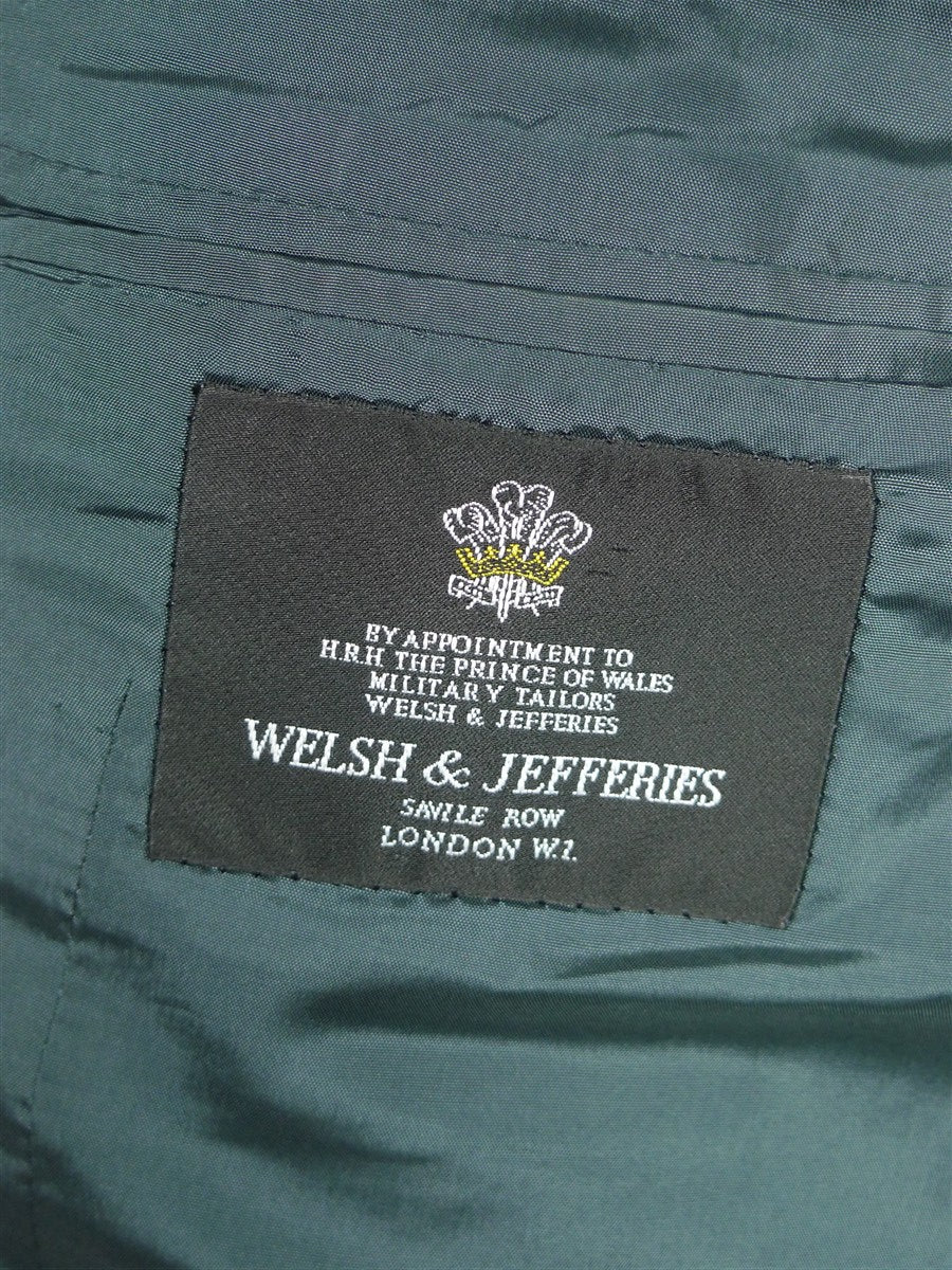 26/0958 welsh & jefferies 2008 savile row bespoke grey / red pin-stripe wool suit 43 short to regular