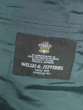 26/0958 welsh & jefferies 2008 savile row bespoke grey / red pin-stripe wool suit 43 short to regular