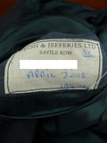 26/0958 welsh & jefferies 2008 savile row bespoke grey / red pin-stripe wool suit 43 short to regular