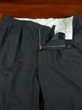 26/0958 welsh & jefferies 2008 savile row bespoke grey / red pin-stripe wool suit 43 short to regular