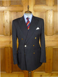 26/0963 near immaculate vintage harrods london canvassed navy blue d/b blazer 46 long