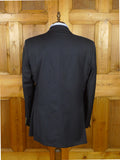 26/0963 near immaculate vintage harrods london canvassed navy blue d/b blazer 46 long