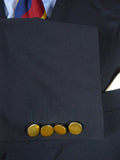 26/0963 near immaculate vintage harrods london canvassed navy blue d/b blazer 46 long