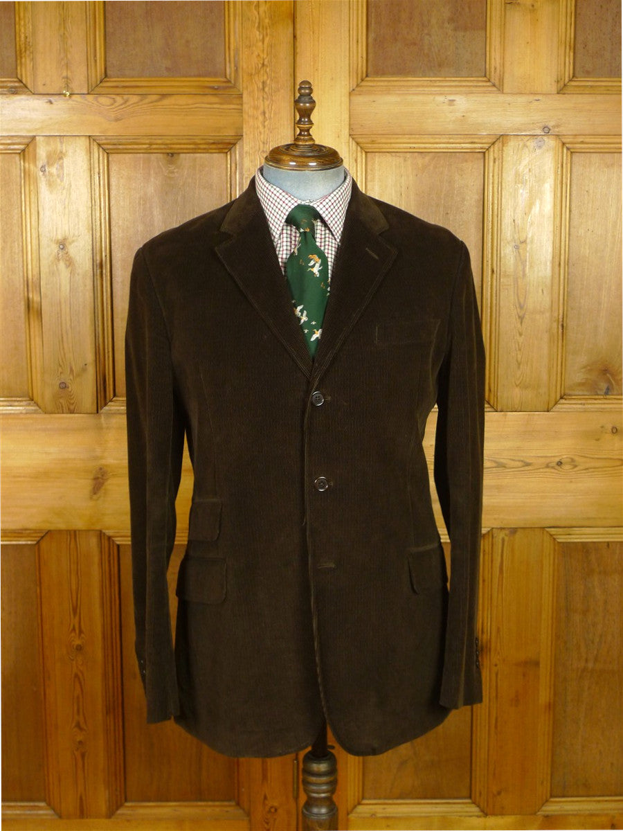 26/0965 immaculate hackett london brown corduroy sports jacket blazer 44 long