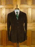 26/0965 immaculate hackett london brown corduroy sports jacket blazer 44 long