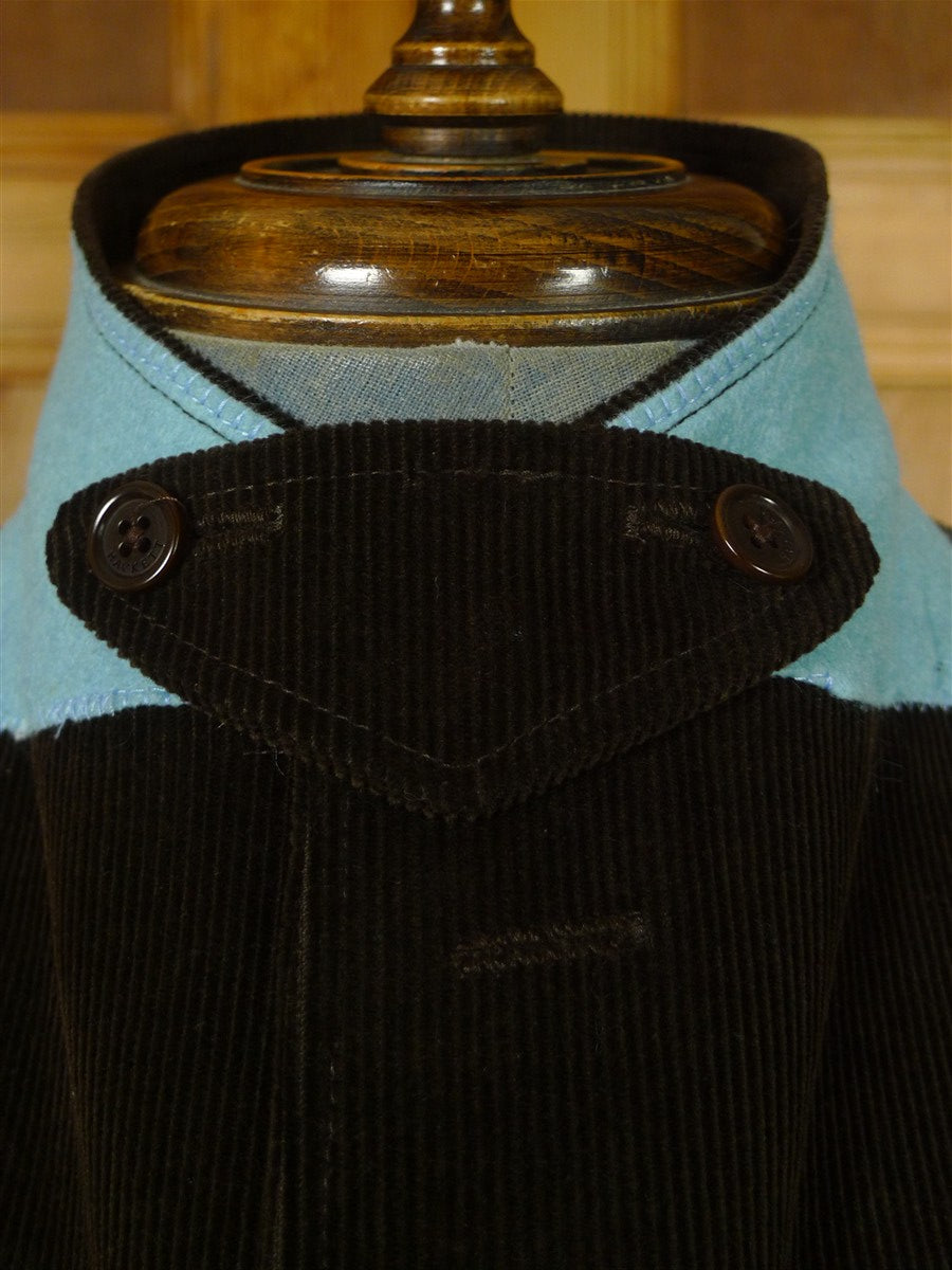 26/0965 immaculate hackett london brown corduroy sports jacket blazer 44 long