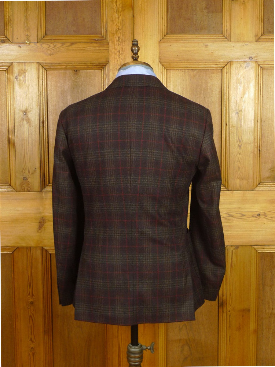 26/0966 immaculate gieves & hawkes savile row wool & 10% cashmere glen check unstructured sports jacket blazer 38 regular