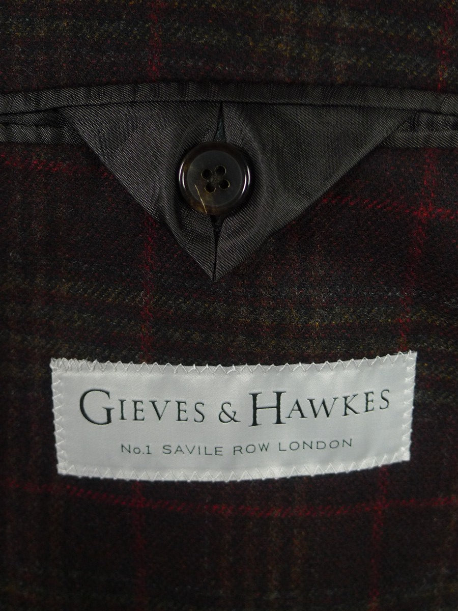 26/0966 immaculate gieves & hawkes savile row wool & 10% cashmere glen check unstructured sports jacket blazer 38 regular