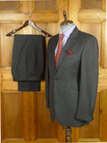 26/0968 immaculate gieves & hawkes savile row mtm grey / lilac pin-stripe canvassed wool suit w/ carrier 37 regular