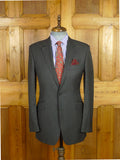 26/0968 immaculate gieves & hawkes savile row mtm grey / lilac pin-stripe canvassed wool suit w/ carrier 37 regular
