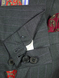 26/0968 immaculate gieves & hawkes savile row mtm grey / lilac pin-stripe canvassed wool suit w/ carrier 37 regular