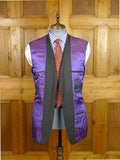26/0968 immaculate gieves & hawkes savile row mtm grey / lilac pin-stripe canvassed wool suit w/ carrier 37 regular