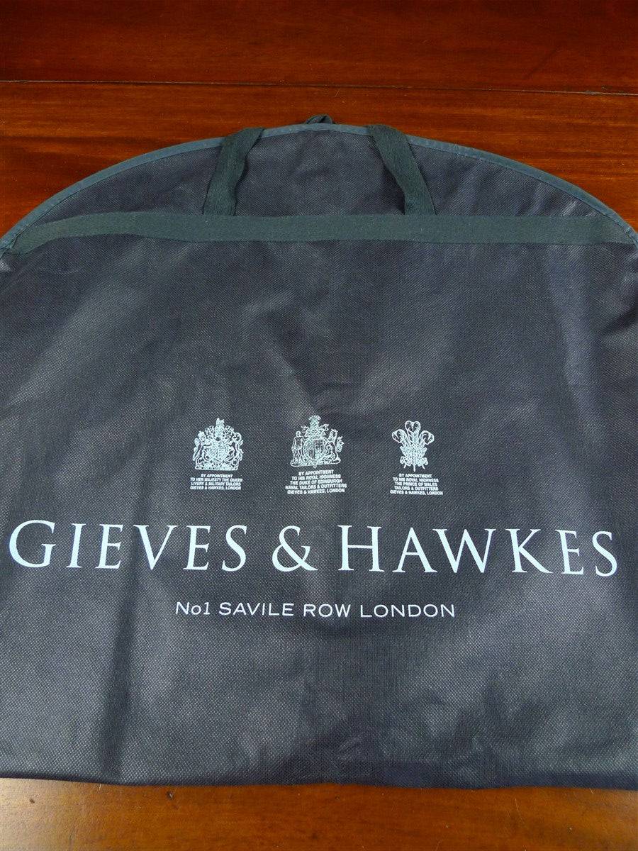 26/0968 immaculate gieves & hawkes savile row mtm grey / lilac pin-stripe canvassed wool suit w/ carrier 37 regular