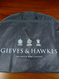 26/0968 immaculate gieves & hawkes savile row mtm grey / lilac pin-stripe canvassed wool suit w/ carrier 37 regular