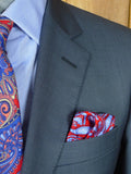 26/0970 immaculate gieves & hawkes savile row mtm teal blue canvassed wool suit w/ carrier 37 regular