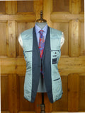 26/0970 immaculate gieves & hawkes savile row mtm teal blue canvassed wool suit w/ carrier 37 regular