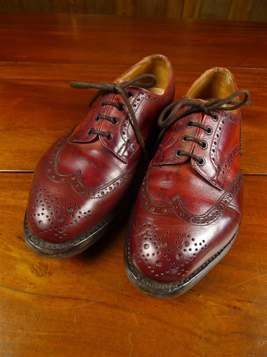 26/0986 wonderful extra-heavyweight vintage trickers mahogany brown commando sole country brogues shoe uk 11