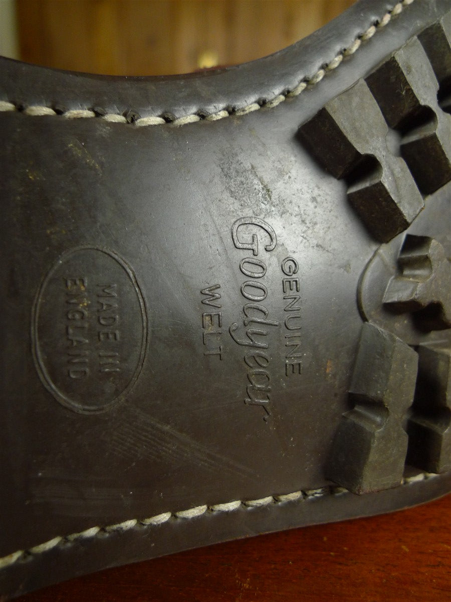 26/0986 wonderful extra-heavyweight vintage trickers mahogany brown commando sole country brogues shoe uk 11