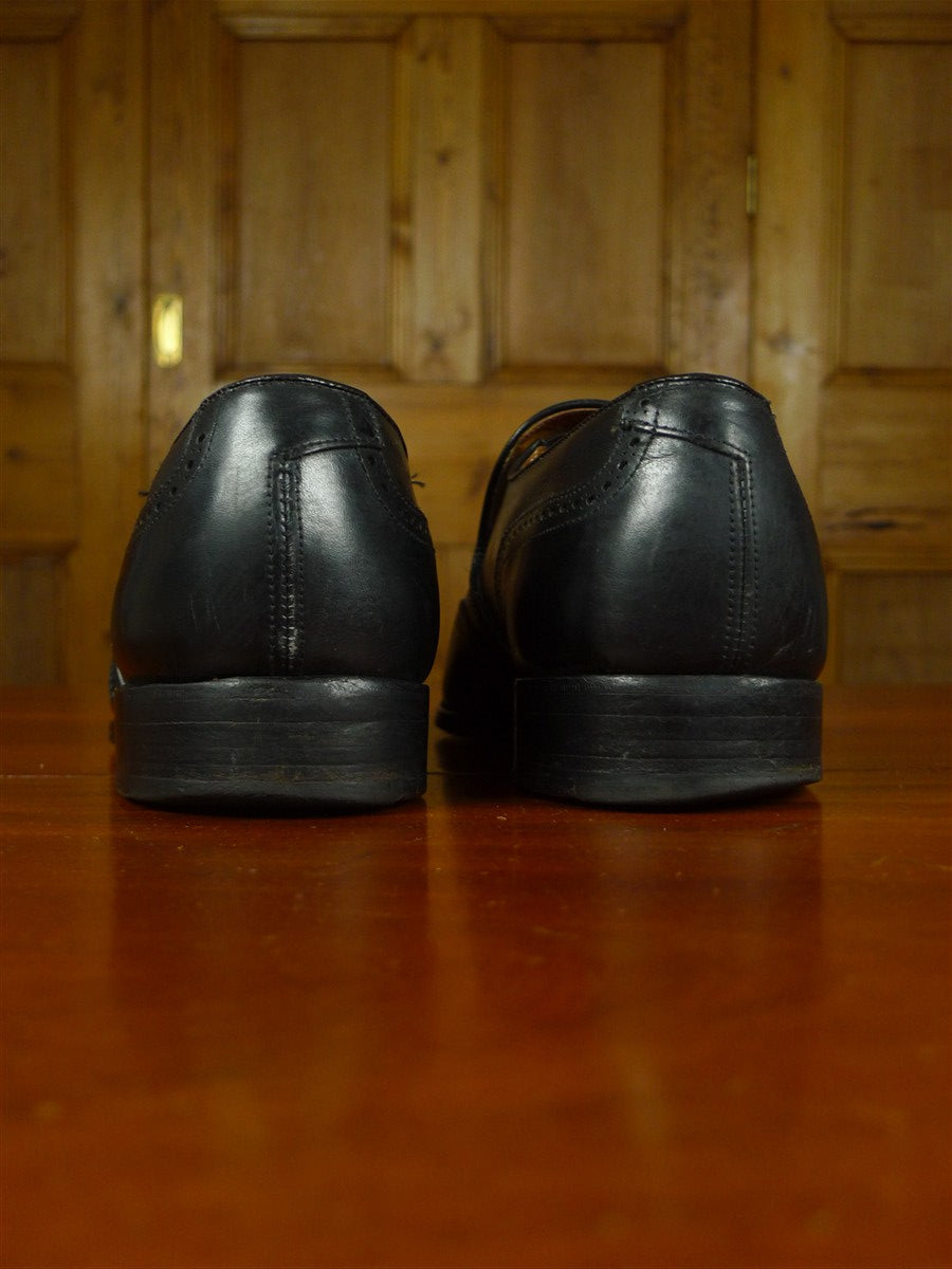 26/0987 wonderful vintage trickers black brogue slip-on leather shoe uk 11