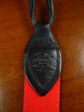 26/0998 immaculate red boxcloth braces w/ black leather ends