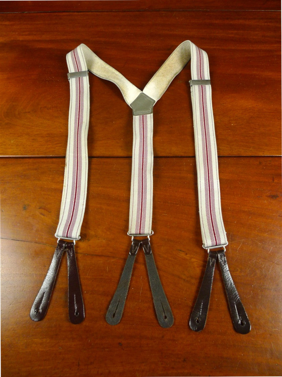 26/0996 genuine vintage grey & red braces for goodwood revival