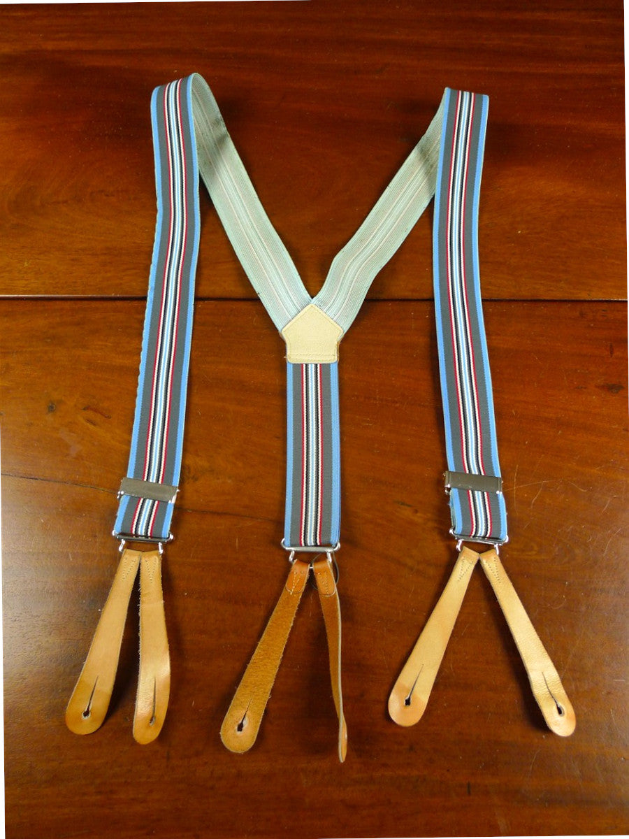 26/0993 genuine vintage blue / red & grey braces for goodwood revival