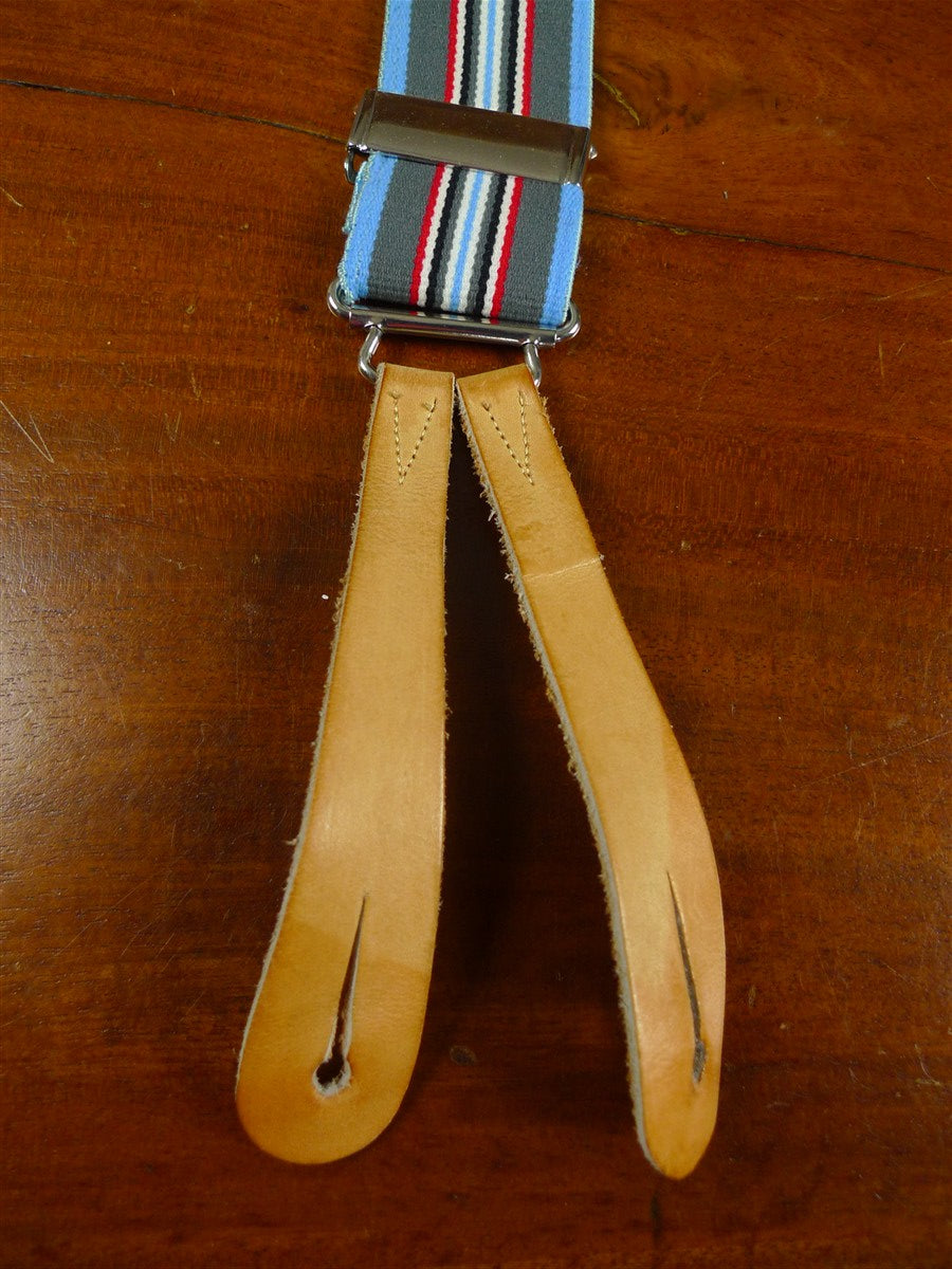 26/0993 genuine vintage blue / red & grey braces for goodwood revival