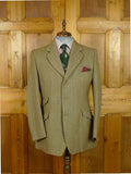 26/0973 immaculate vintage heavyweight green keepers tweed hacking jacket 43 long