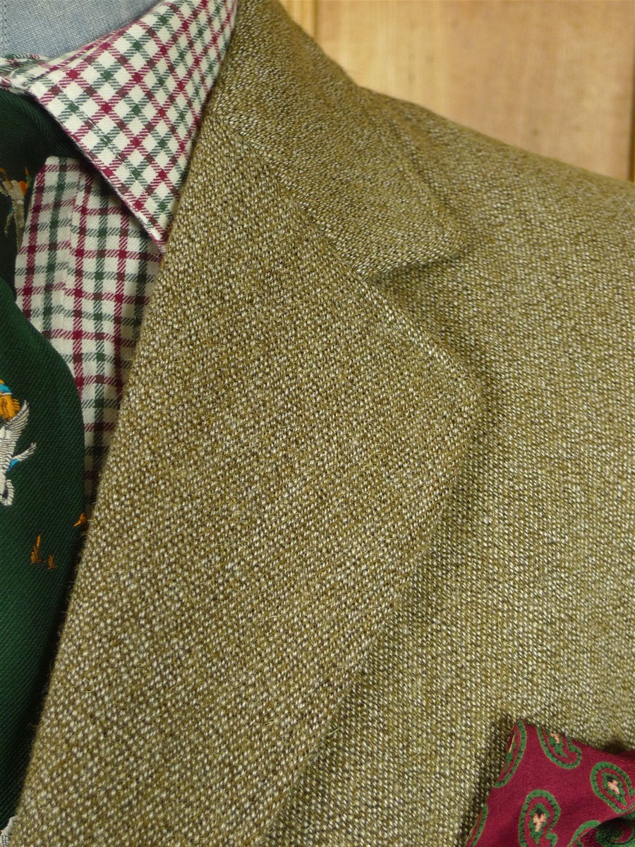 26/0973 immaculate vintage heavyweight green keepers tweed hacking jacket 43 long