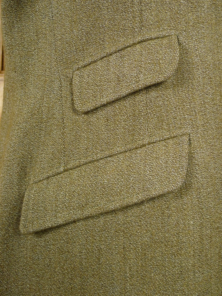 26/0973 immaculate vintage heavyweight green keepers tweed hacking jacket 43 long