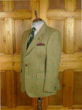 26/0974 vintage daks signature green wp check norfolk style tweed jacket 42 short
