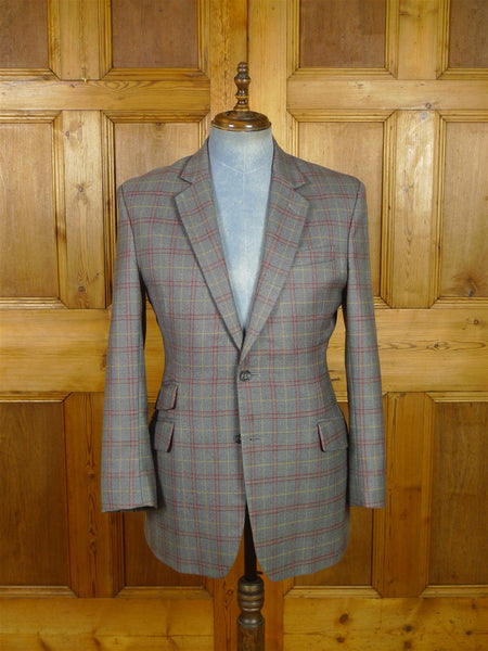26/0983 VINTAGE TURNBULL & ASSER JERMYN STREET GREY WP CHECK WOOL SPORTS JACKET BLAZER 39-40 REGULAR