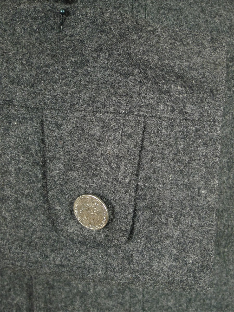 26/1021 near immaculate vintage bavarian grey loden coat overcoat w/ silver medal buttons 42-44